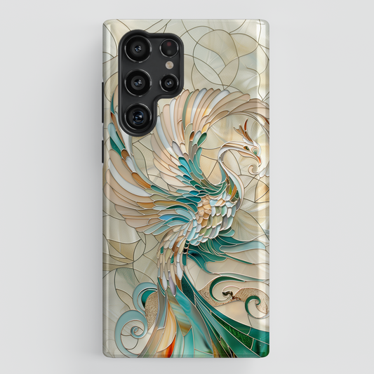 Phoenix Stained Glass Design Samsung Phone Case