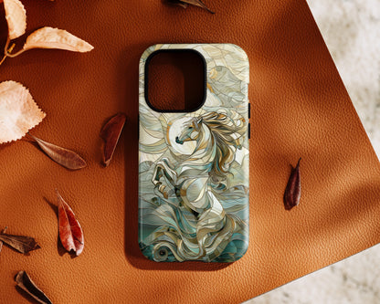 Rearing Horse Stained Glass Design iPhone Case