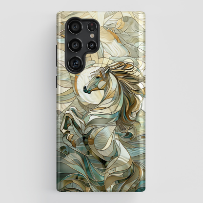 Rearing Horse Stained Glass Design Samsung Phone Case