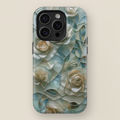 Roses Stained Glass Design Design iPhone Case