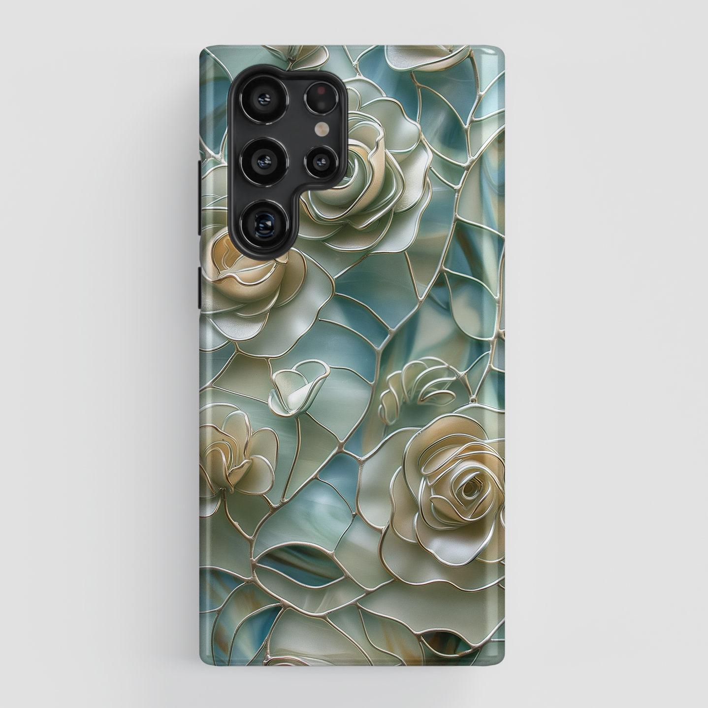 Roses Stained Glass Design Design Samsung Phone Case