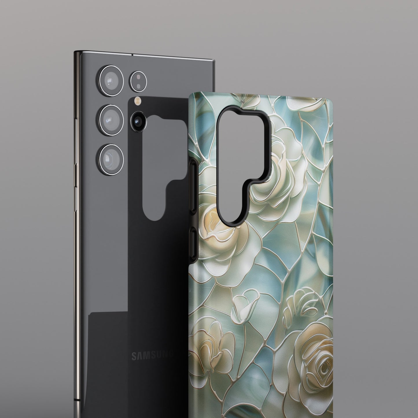 Roses Stained Glass Design Design Samsung Phone Case