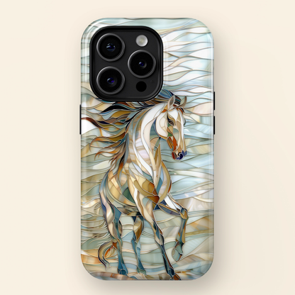 Stained Glass Running Horse iPhone Case