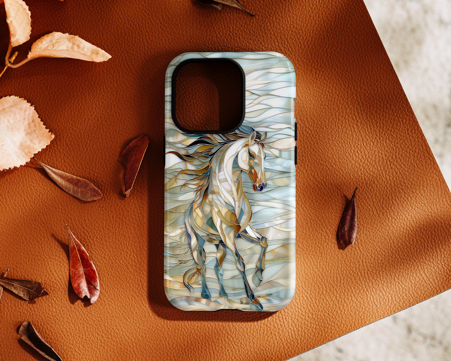 Stained Glass Running Horse iPhone Case