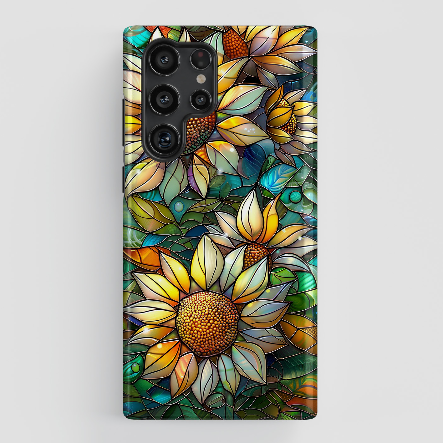 Sunflowers Stained Glass Design Samsung Phone Case