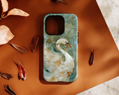 Swan Stained Glass Design iPhone Case