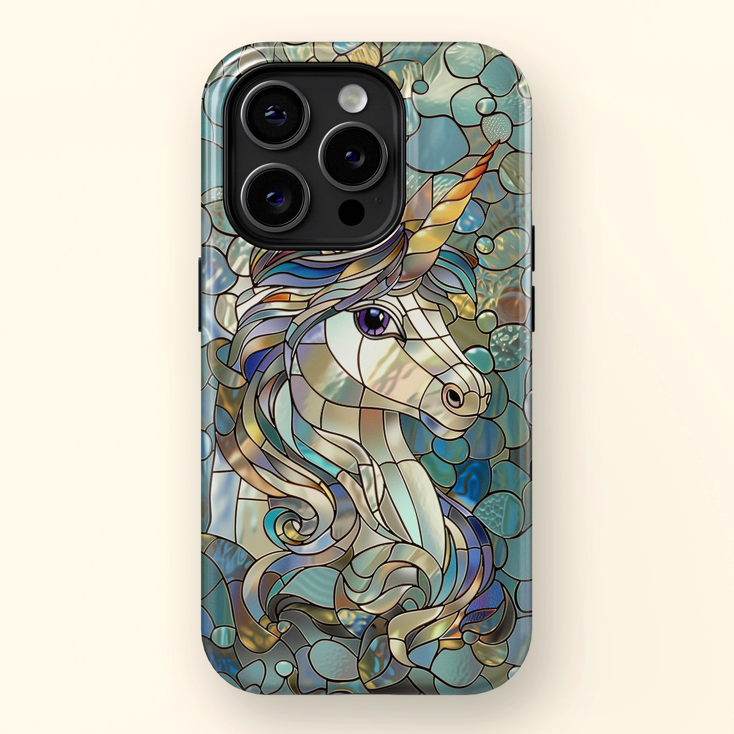 Unicorn Stained Glass Design iPhone Case