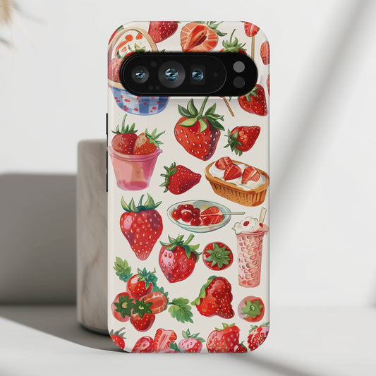 Strawberry Collage Pattern Design Phone Case for Google Pixel