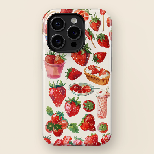 Strawberry Collage Pattern iPhone Case