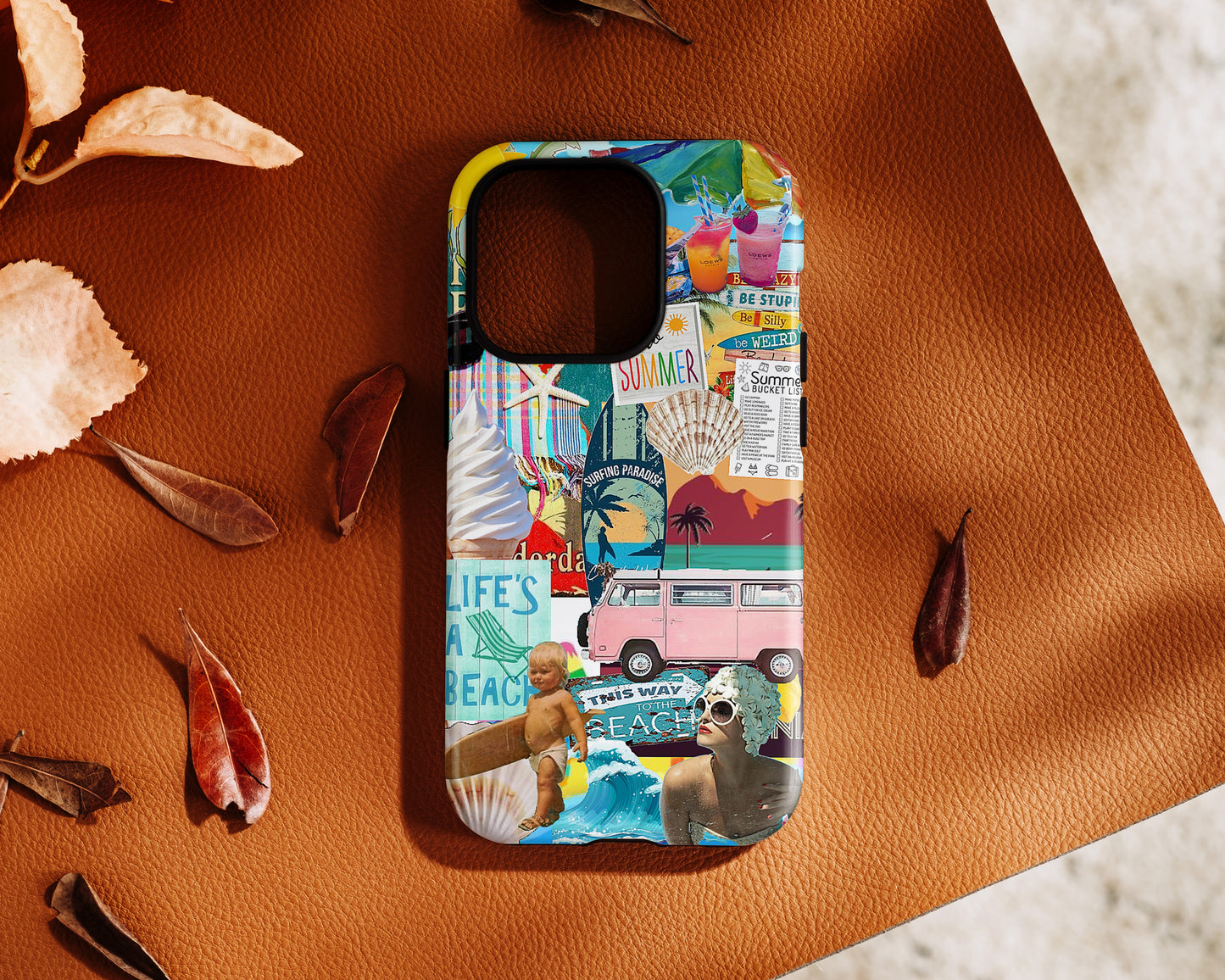 Vintage Summer Beach Design iPhone Case