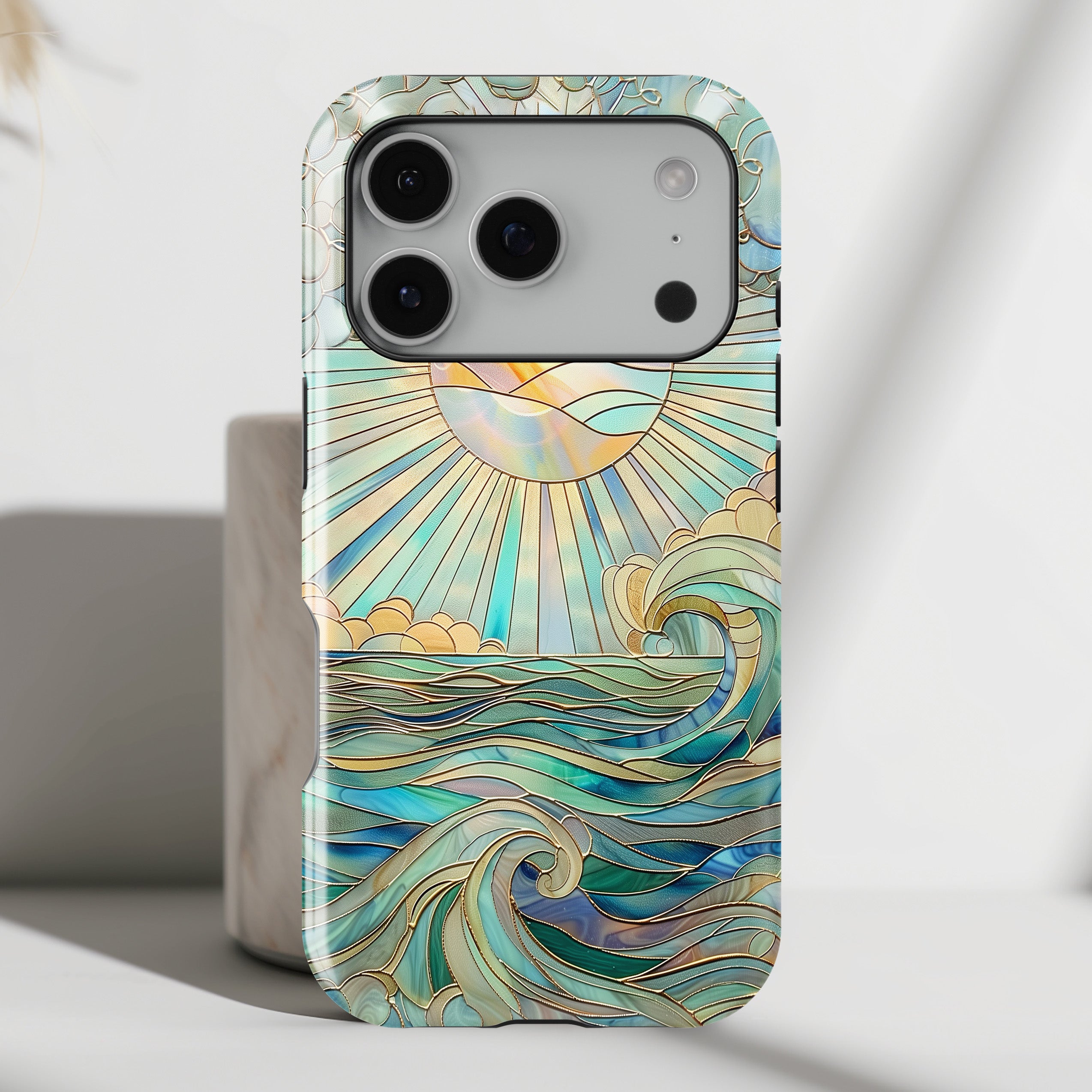 Sun & Ocean Stained Glass Design Print iPhone Case – SigCase