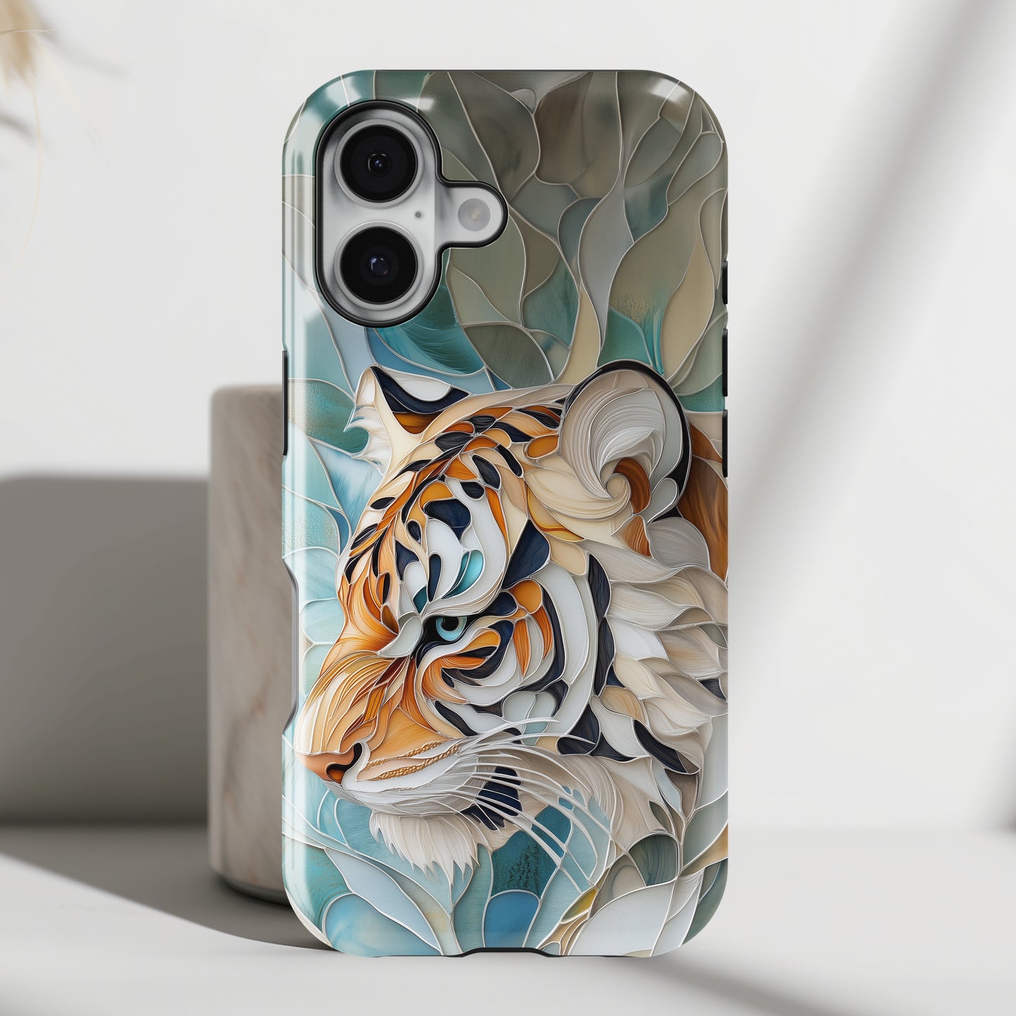Tiger Stained Glass Design iPhone Case