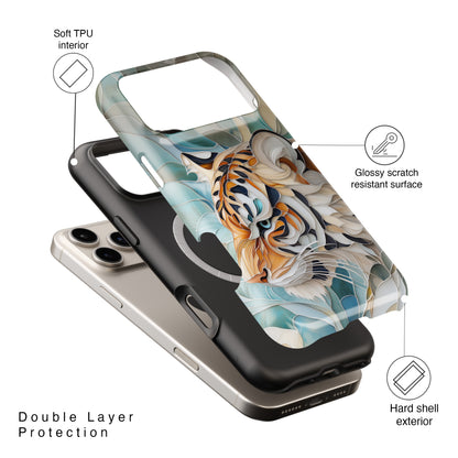 Tiger Stained Glass Design iPhone Case