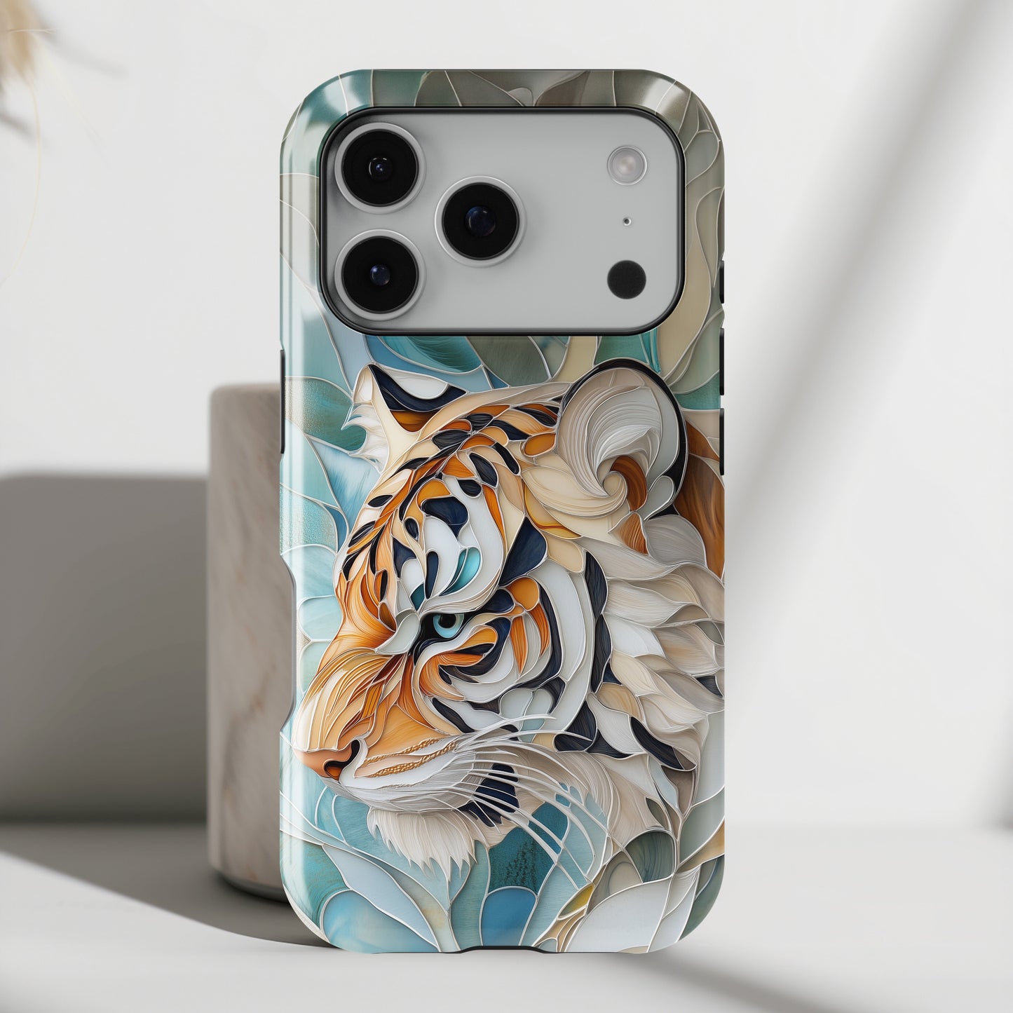 Tiger Stained Glass Design iPhone Case
