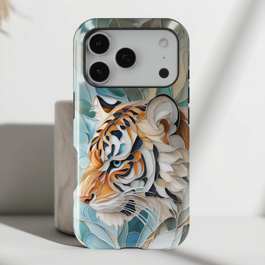 Tiger Stained Glass Design iPhone Case