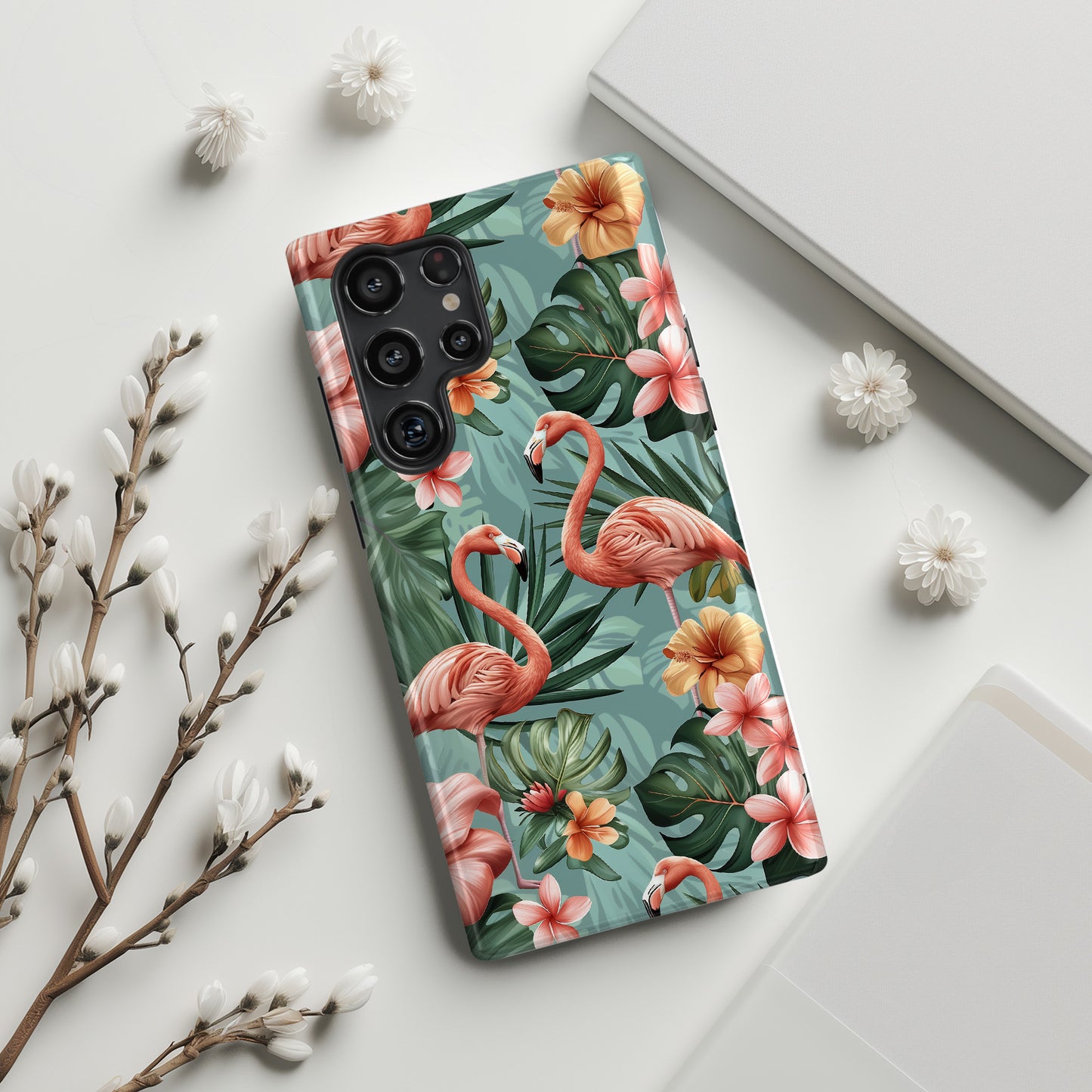 Tropical Flamingo Design Case for Galaxy S series Phones