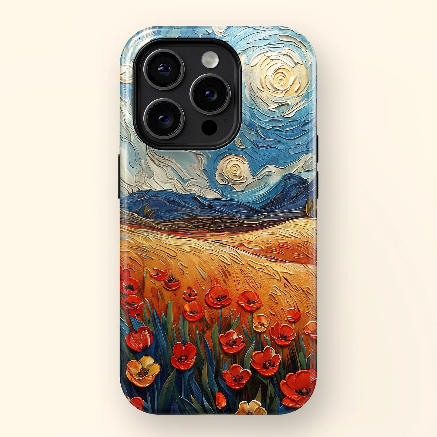 Van Gogh Style Tulip Bloom Oil Painting Design iPhone Case