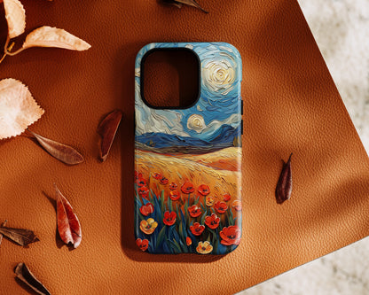 Van Gogh Style Tulip Bloom Oil Painting Design iPhone Case