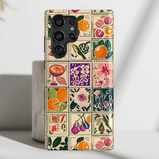 Vintage Stamps Collage Design Case for Galaxy S series Phones