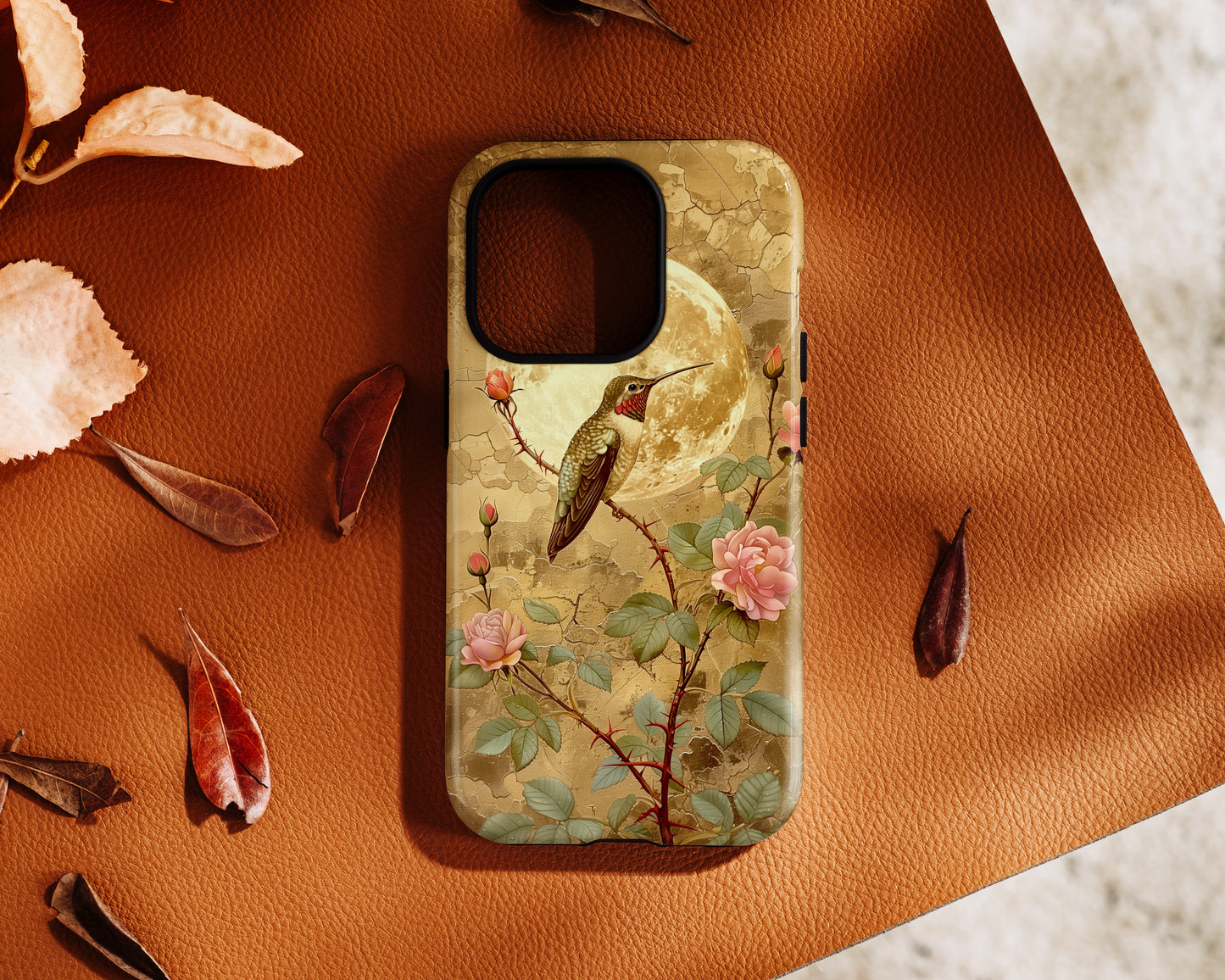 Vintage Grunge Hummingbird Design iPhone Case