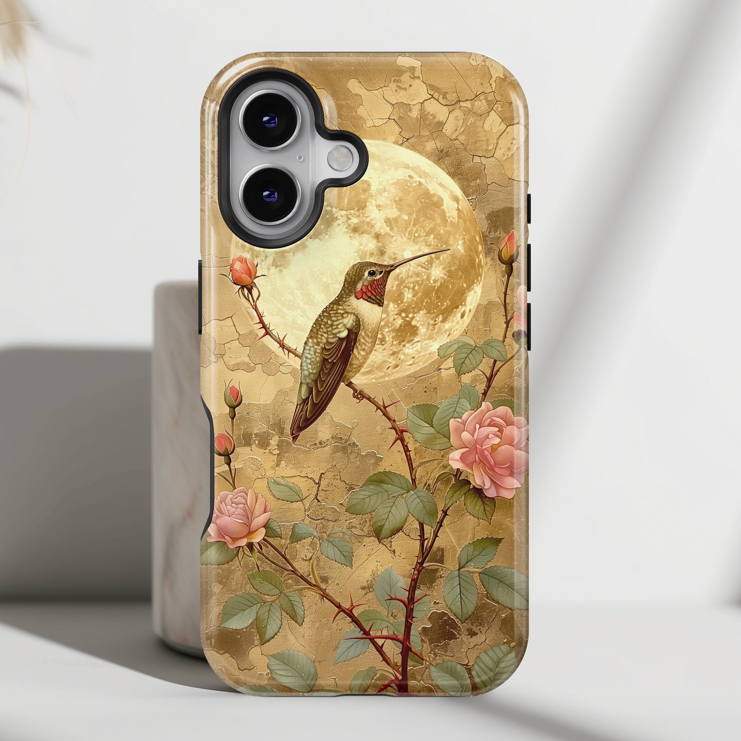 Vintage Grunge Hummingbird Design iPhone Case
