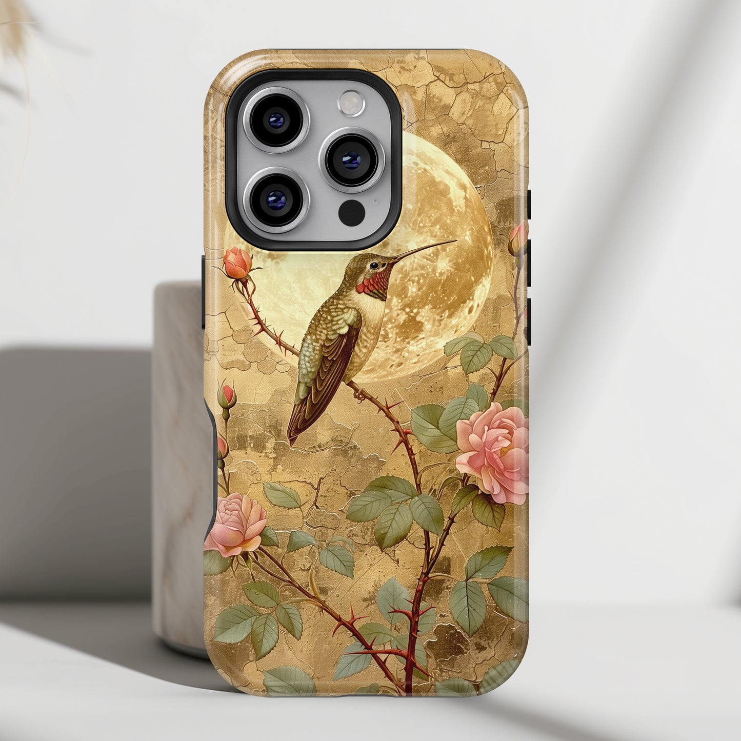Vintage Grunge Hummingbird Design iPhone Case