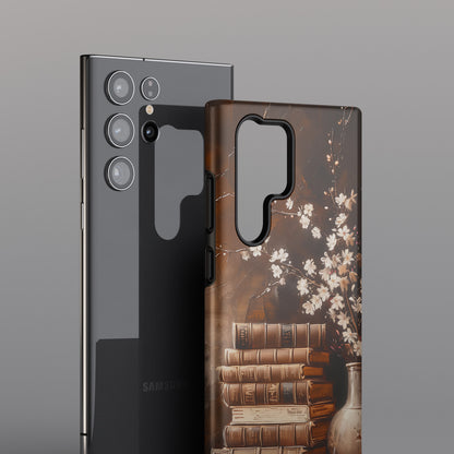 Vintage Books & Flowers Oil Painting Design Samsung Phone Case