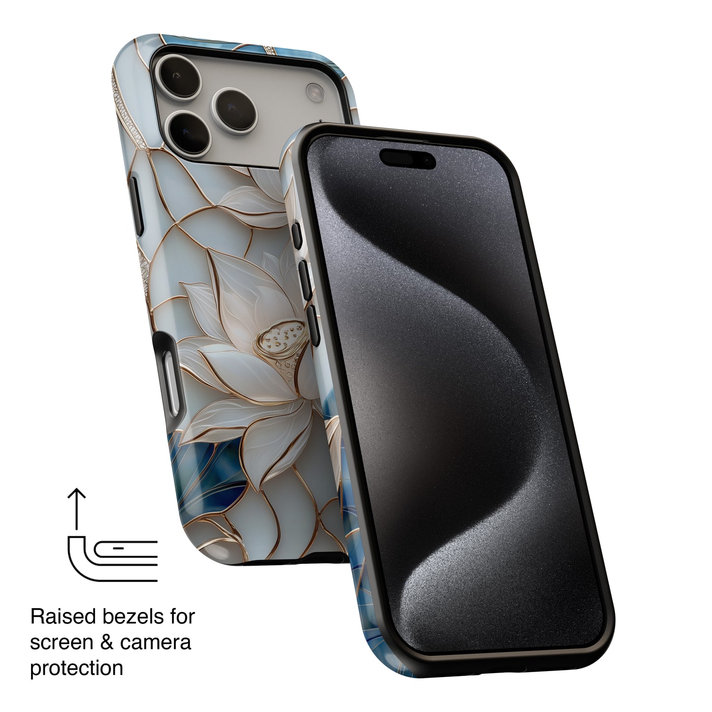 White Lotus Stained Glass Design 1 Print iPhone Case