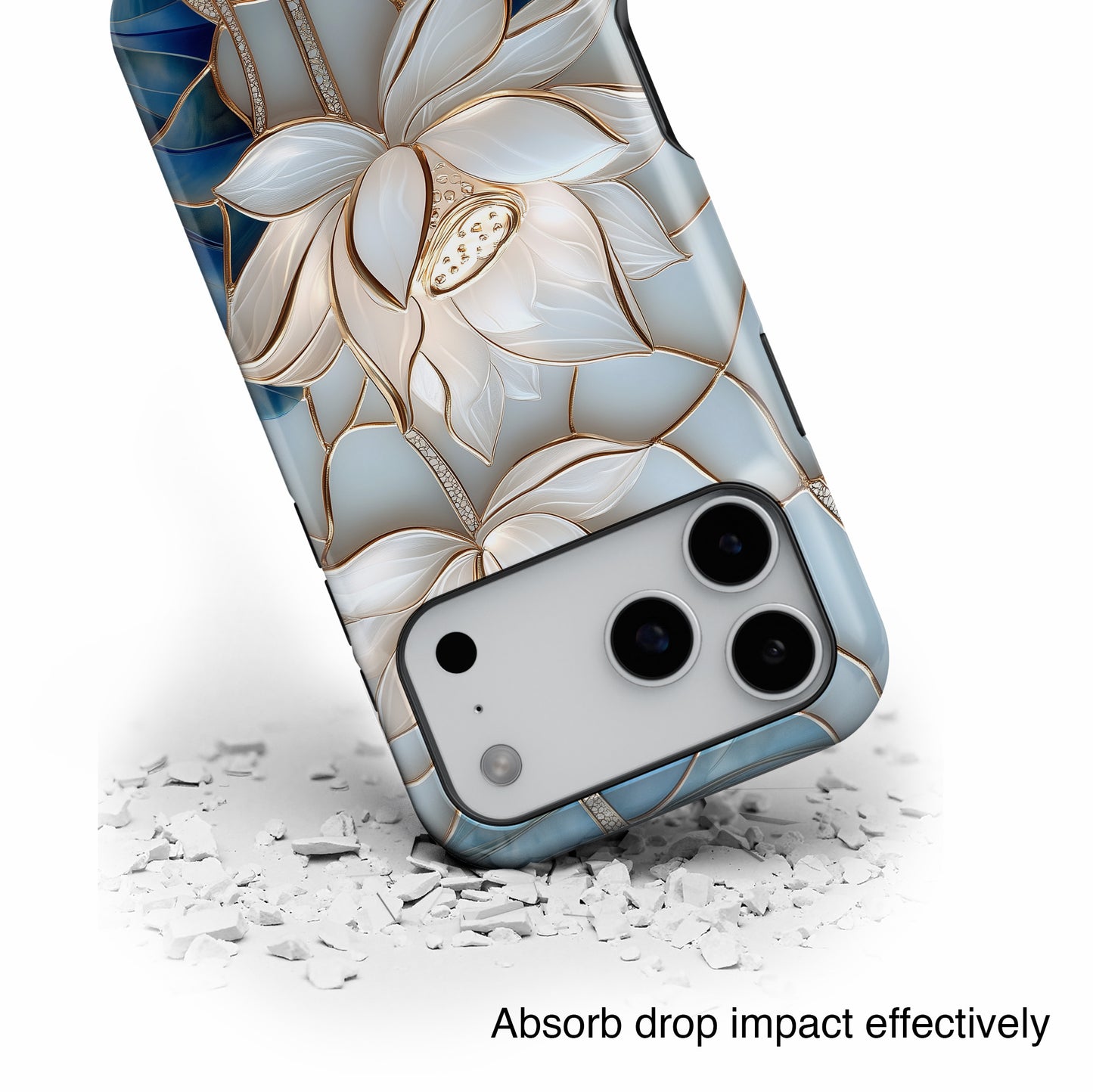 White Lotus Stained Glass Design 1 Print iPhone Case