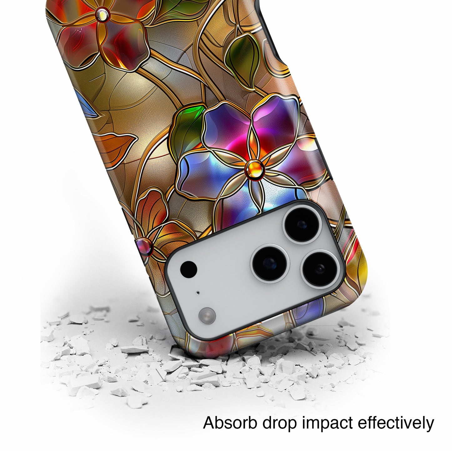 Wild Flowers Stained Glass Design iPhone Case