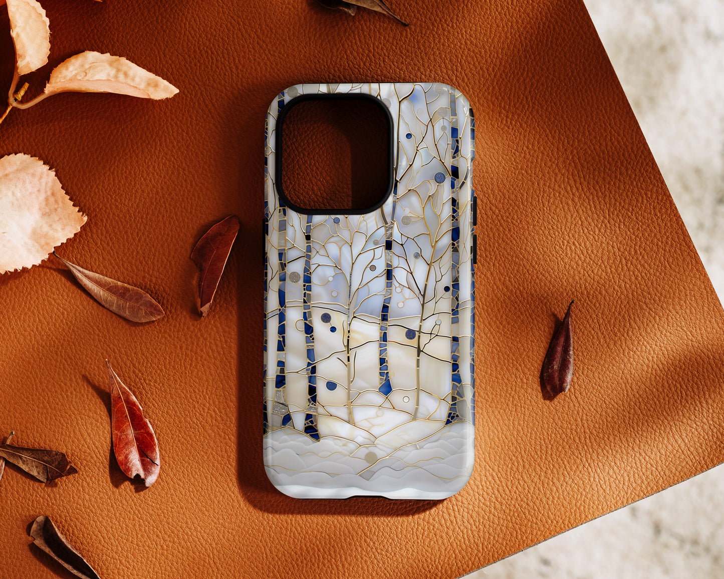 Magical Forest Stained Glass Design iPhone Case