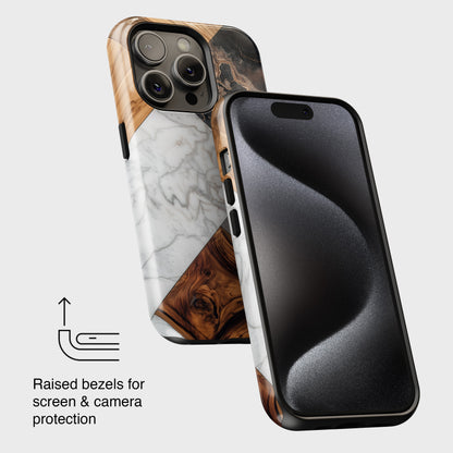 Wood & Marble Texture Design Case for iPhone