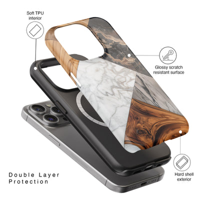 Wood & Marble Texture Design Case for iPhone