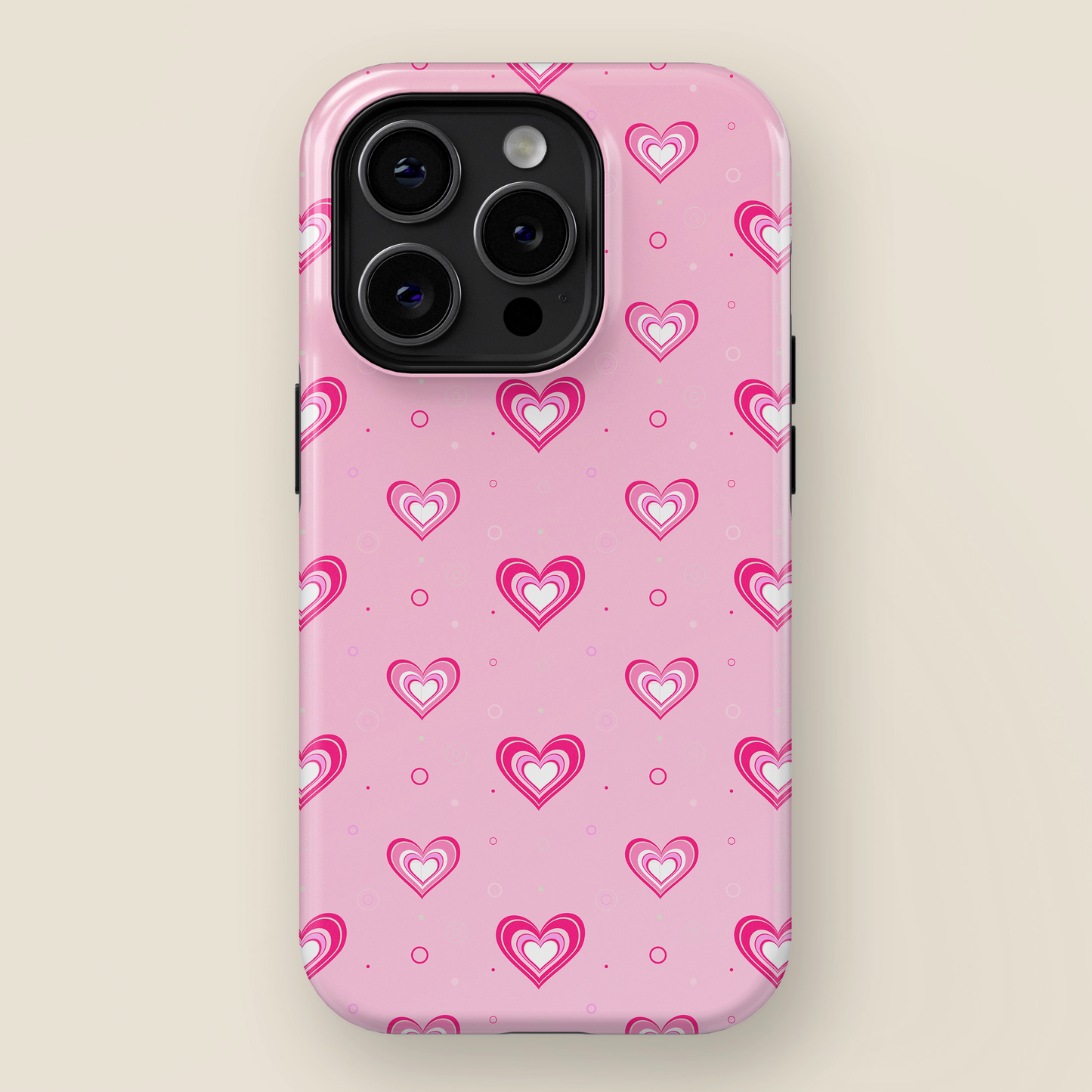 Y2K Hearts Pattern Design iPhone Case