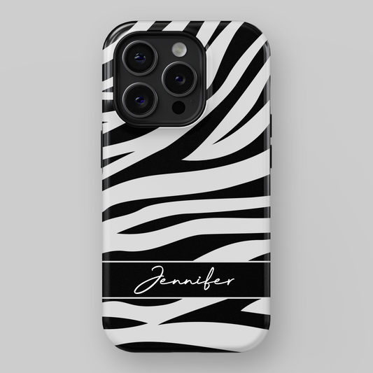 Personalised Zebra Print Design iPhone Case